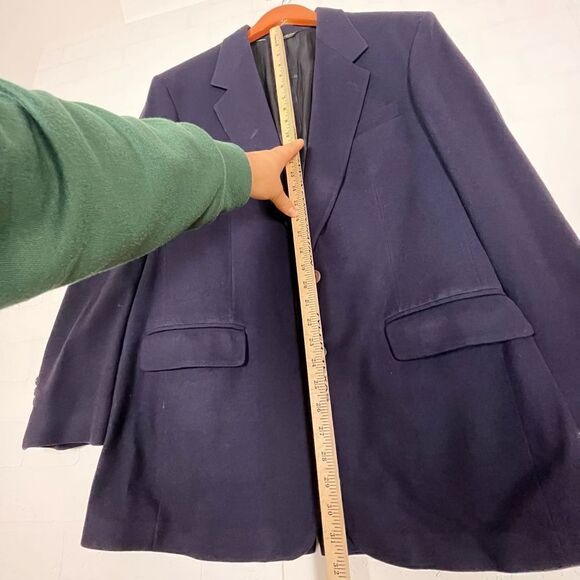 Bill Blass Mens 100% Cashmere Sports Jacket size 40-42R Navy Blue Blazer - Picture 6 of 15
